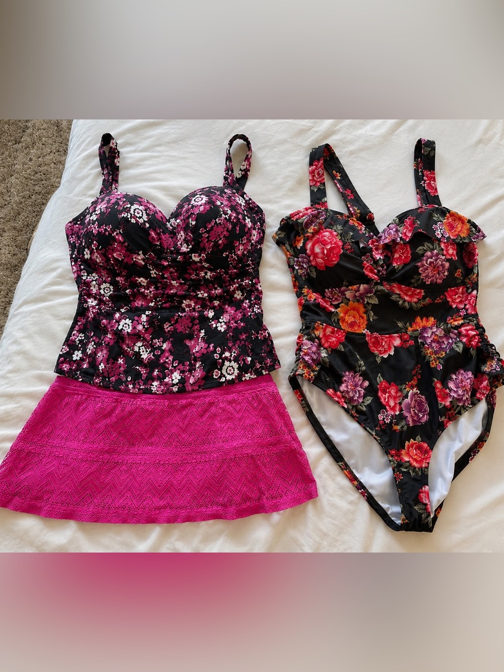 2 PK Swimsuits- Lands’ End Catalina Tankini & Terra & Sky Plus Size 1X 16W - Picture 2 of 16